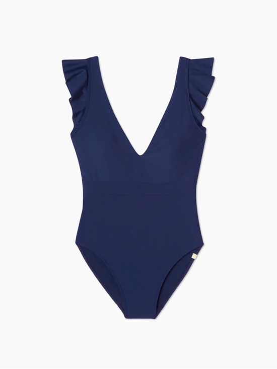 summersalt Other - summersalt Navy One-Piece Swimsuit with Ruffle Shoulders NWT Sz 18
